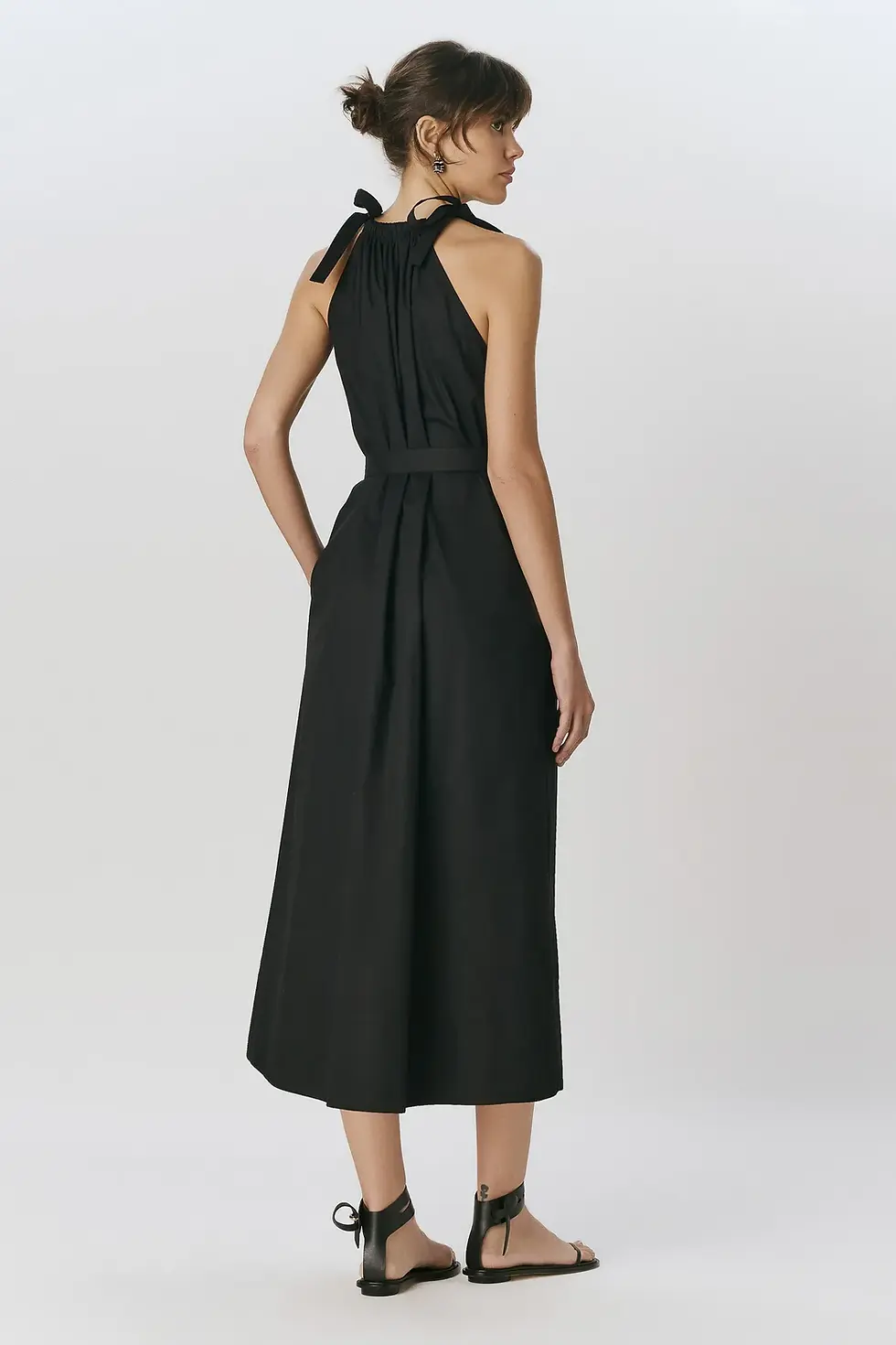 Miniatura: Vestido Decote Alto Fitas Preto Andrea Marques