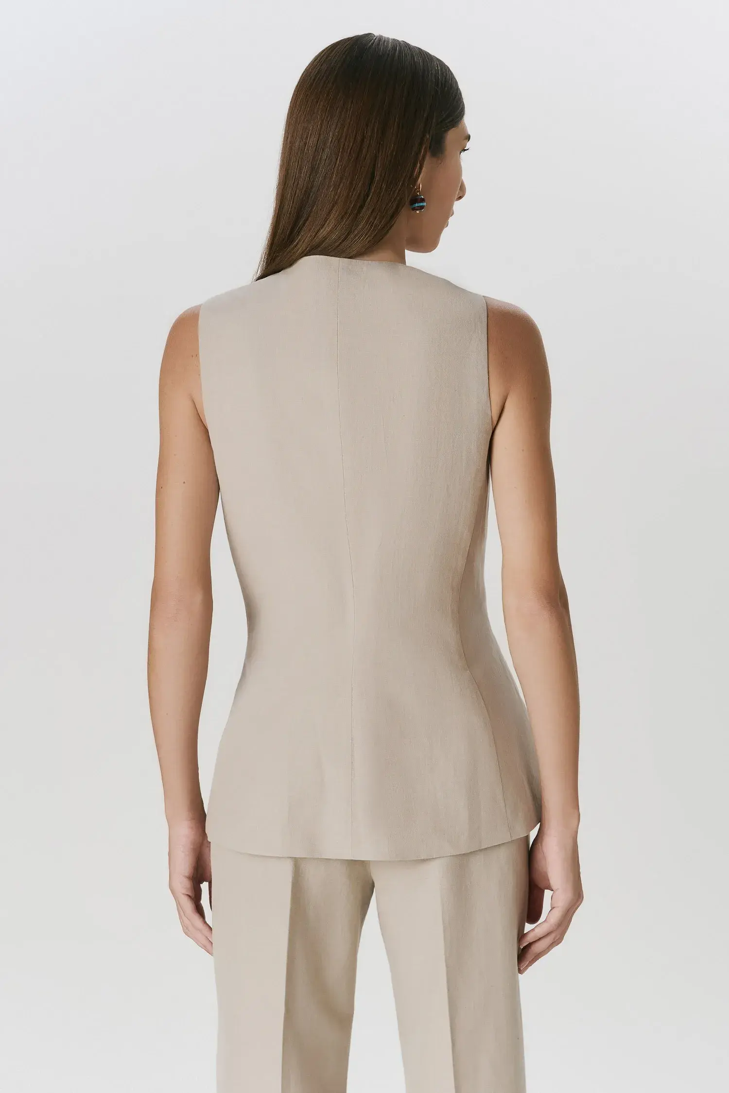 Blusa Acinturada Botões Taupe Andrea Marques