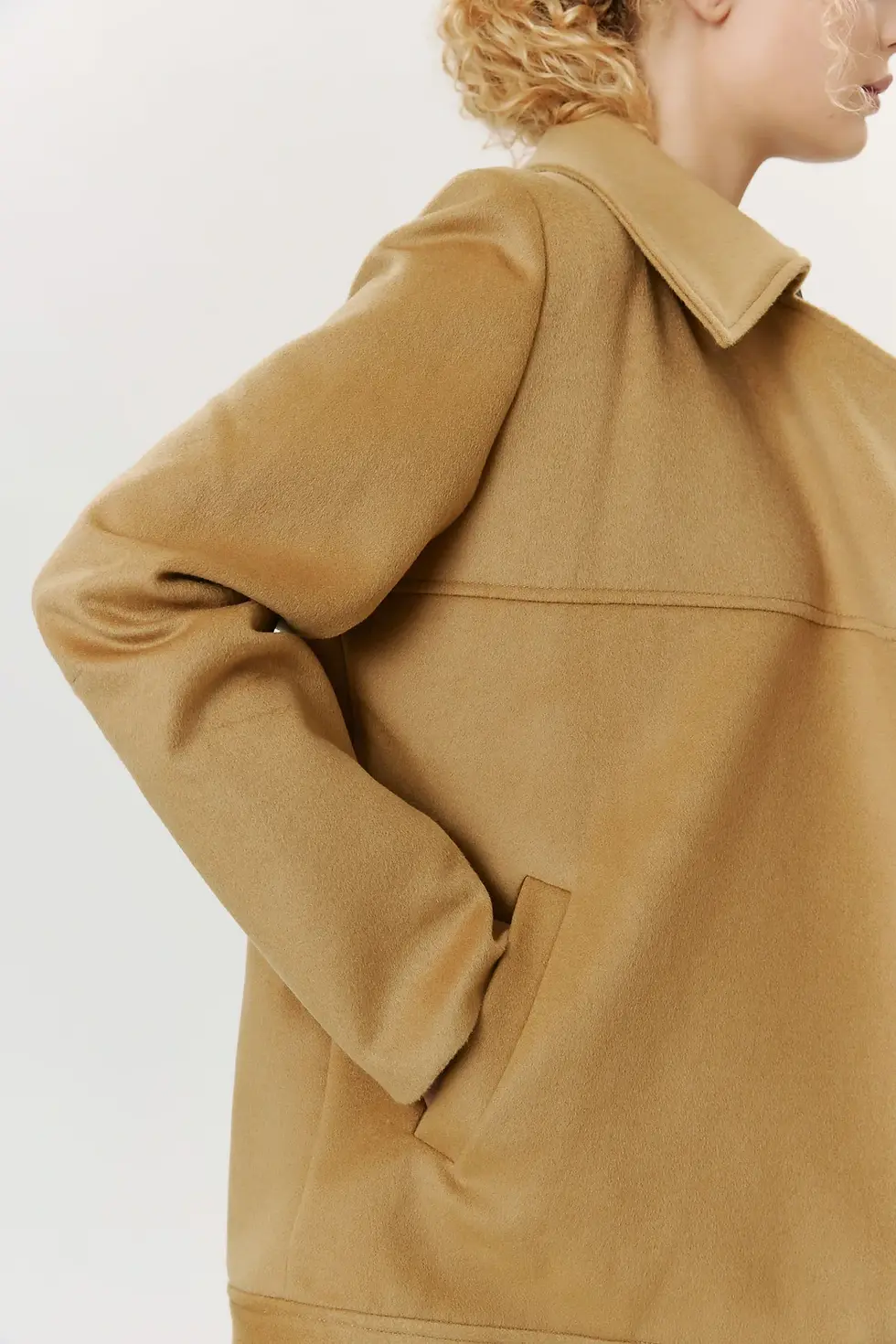Miniatura: Casaco Lã Oversized Gola Ampla Cáqui Andrea Marques