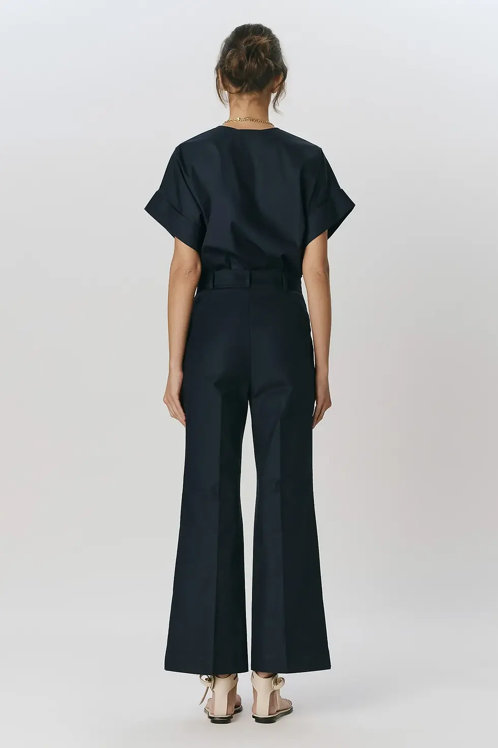 Miniatura: Calça Longa Flare Marinho Andrea Marques