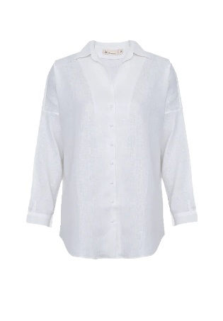 Miniatura: Camisa Longa Linho Botão Forrado Loér