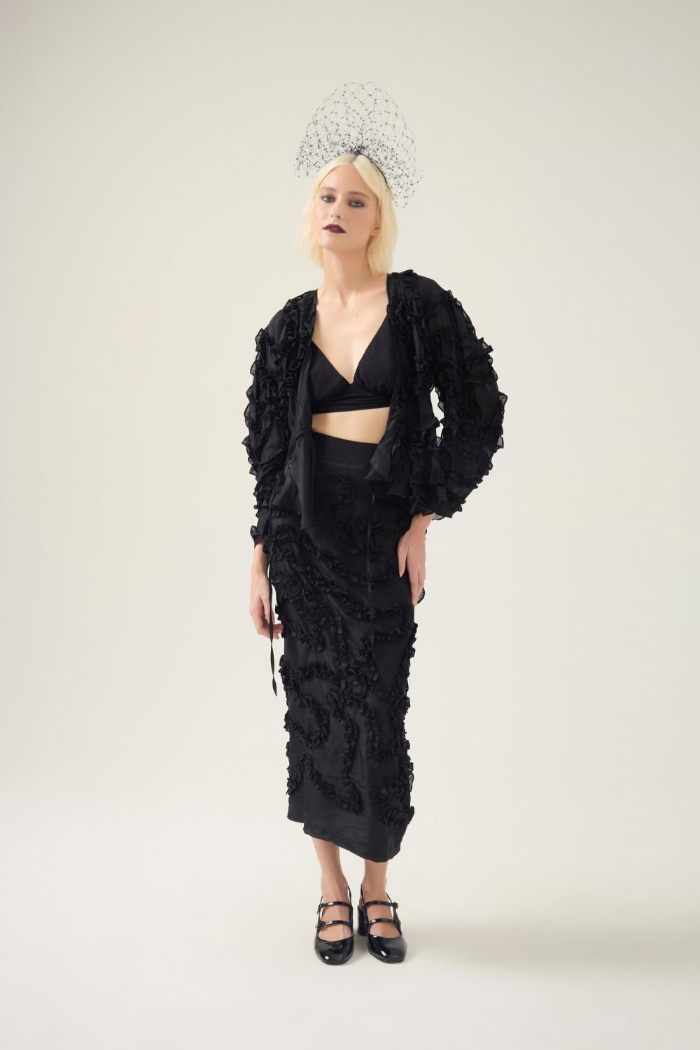 Saia Saltin Midi Ateliê Preto Aluf