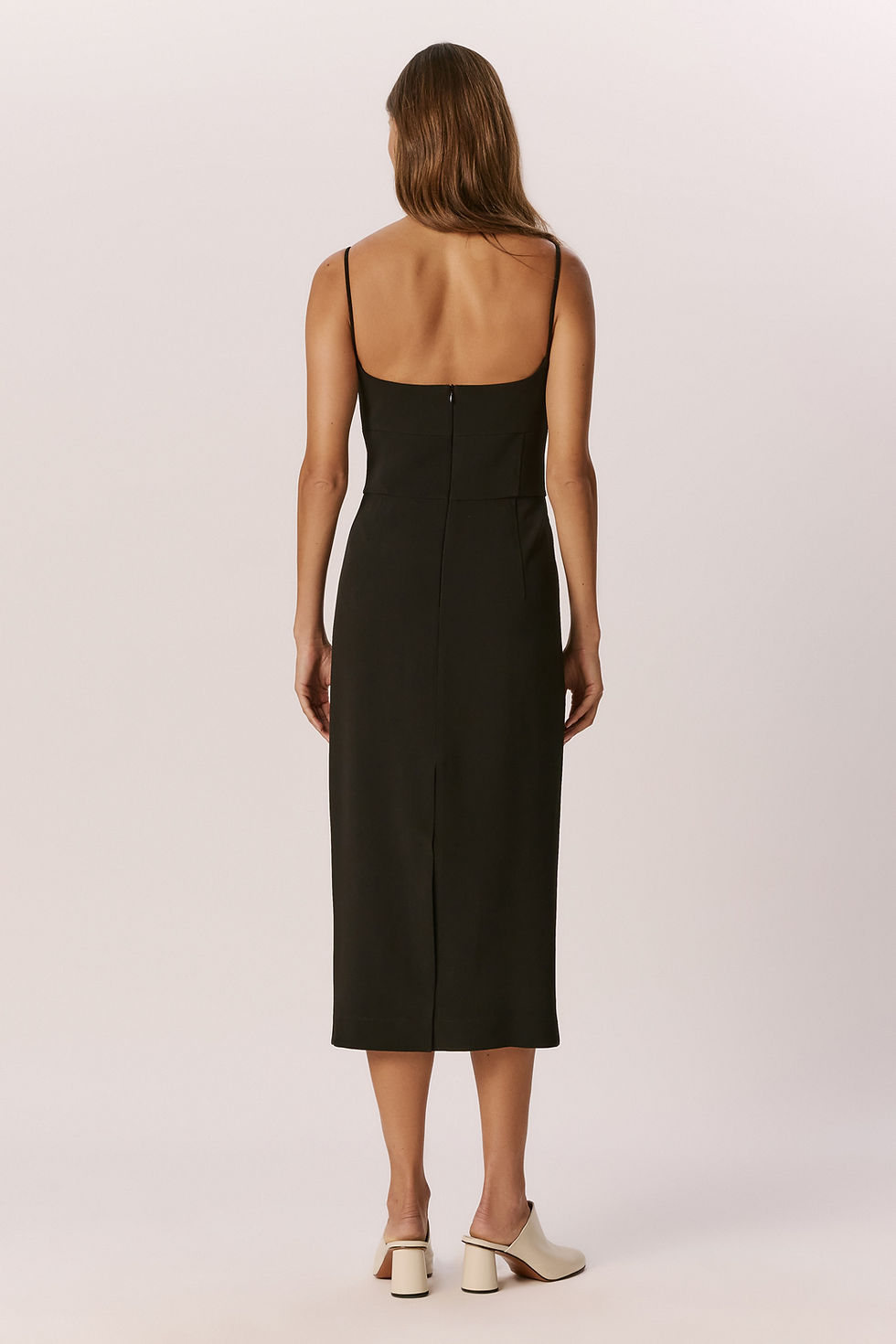 Miniatura: Vestido Crepe Corpete Reto Preto Andrea Marques