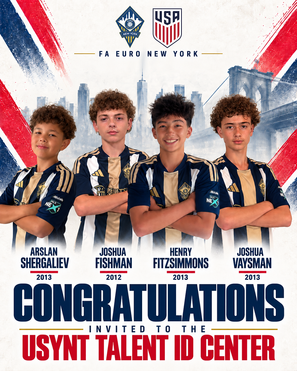 Four FA Euro Players Selected for USYNT Talent ID Center