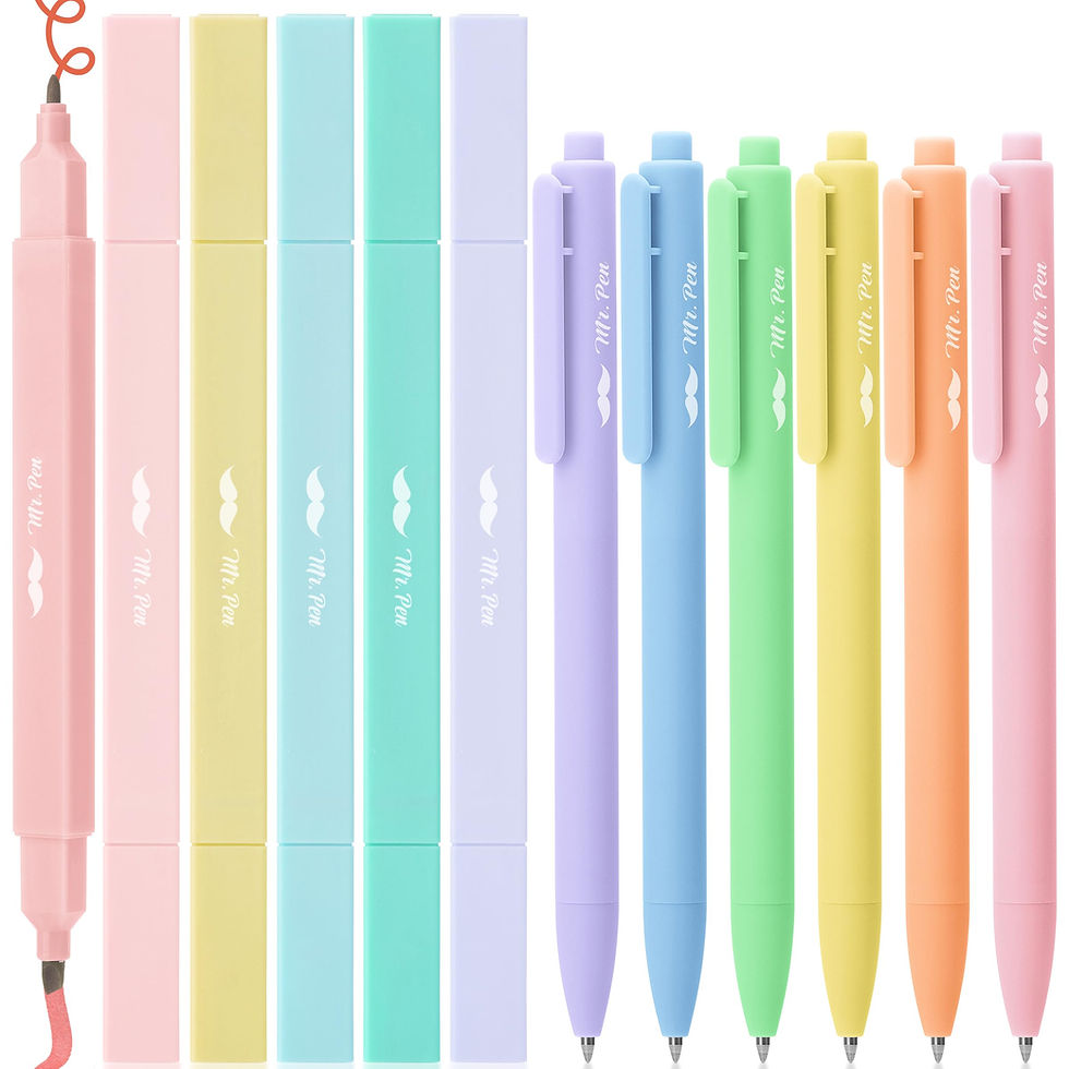 Thumbnail: Mr. Pen Dual Tip Aesthetic Highlighters and Gel Pens, 12 Pack, Pastel Colors,...