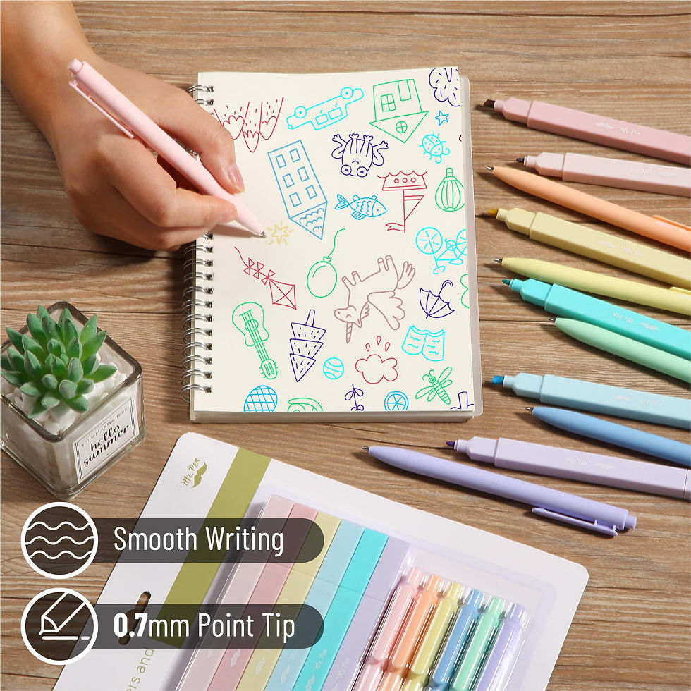Thumbnail: Mr. Pen Dual Tip Aesthetic Highlighters and Gel Pens, 12 Pack, Pastel Colors,...