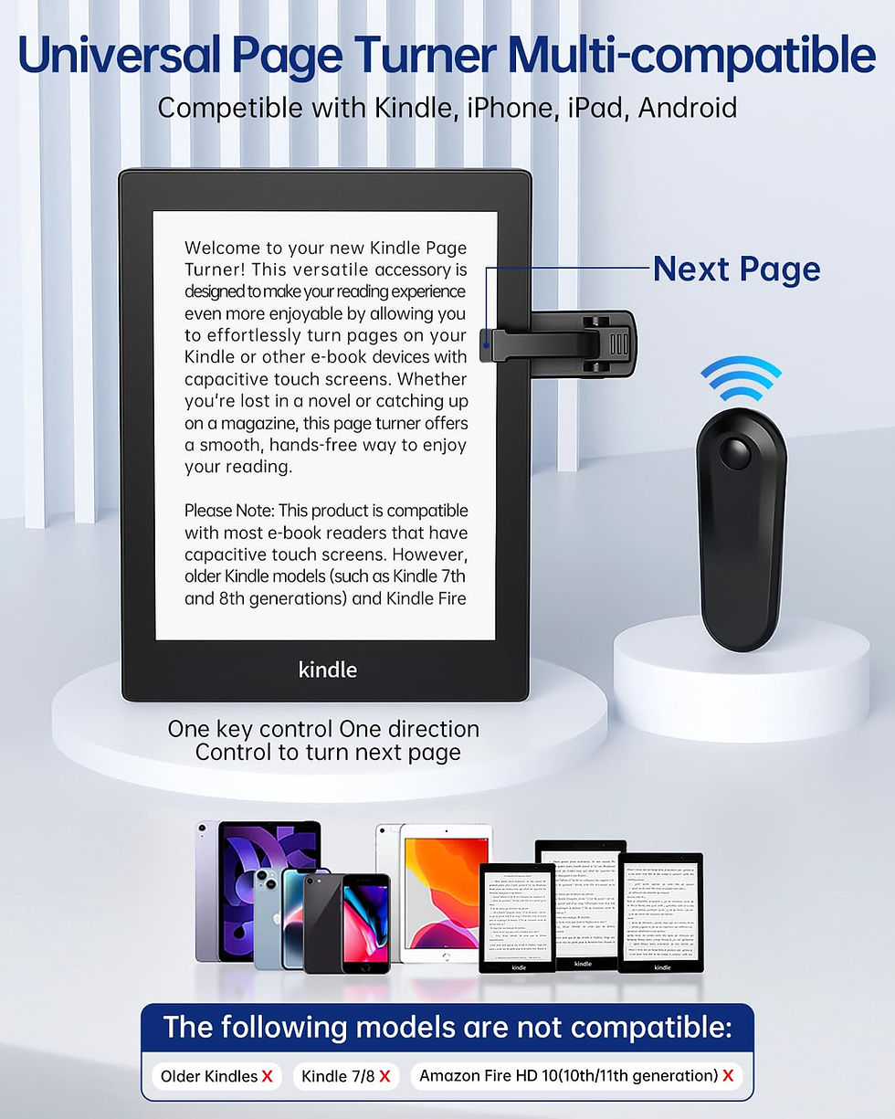 Thumbnail: TeoTeeo Kindle Holder with Remote Page Turner - Read in Bed Without Blocking ...