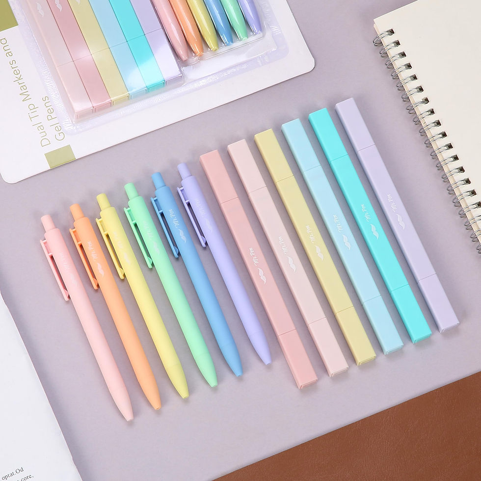 Thumbnail: Mr. Pen Dual Tip Aesthetic Highlighters and Gel Pens, 12 Pack, Pastel Colors,...