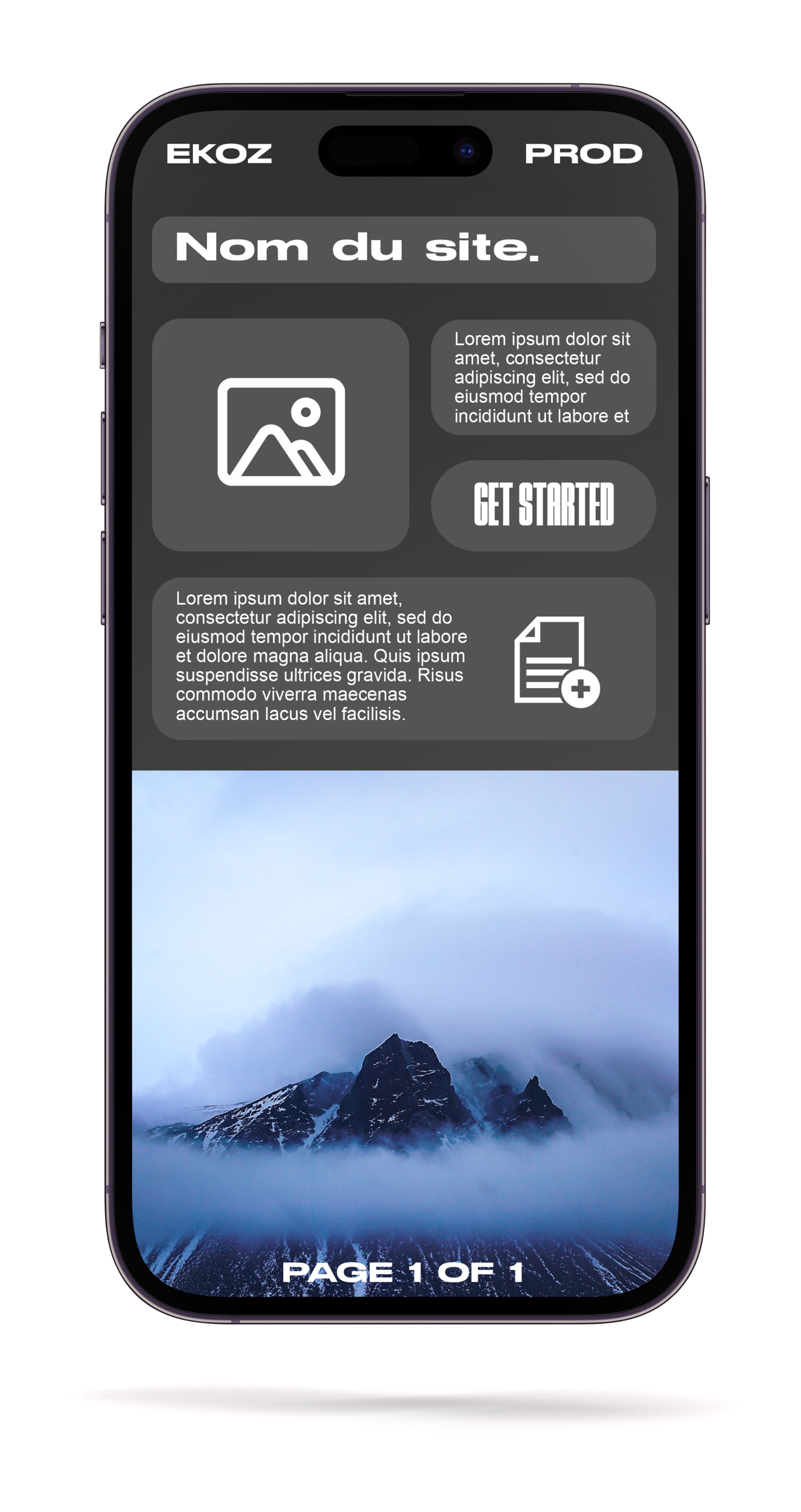 iphone avec affichage création de sites