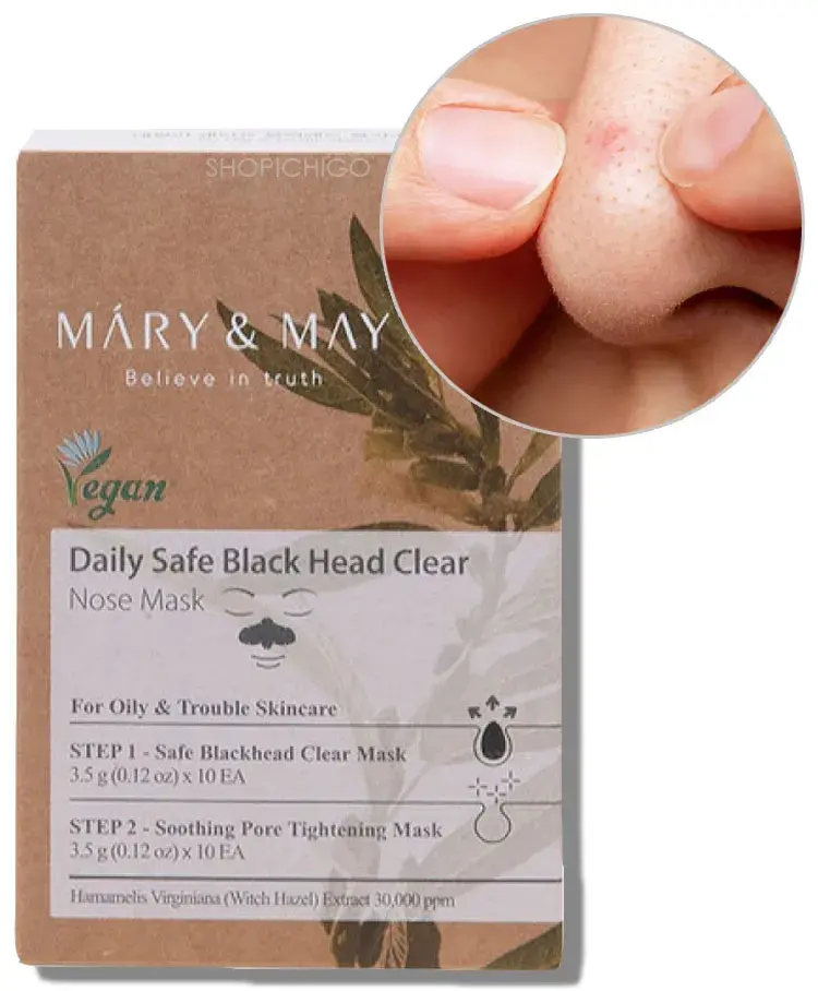 Miniatura: MARY & MAY - Daily Safe Black Head Clear Nose Mask (10 pcs)
