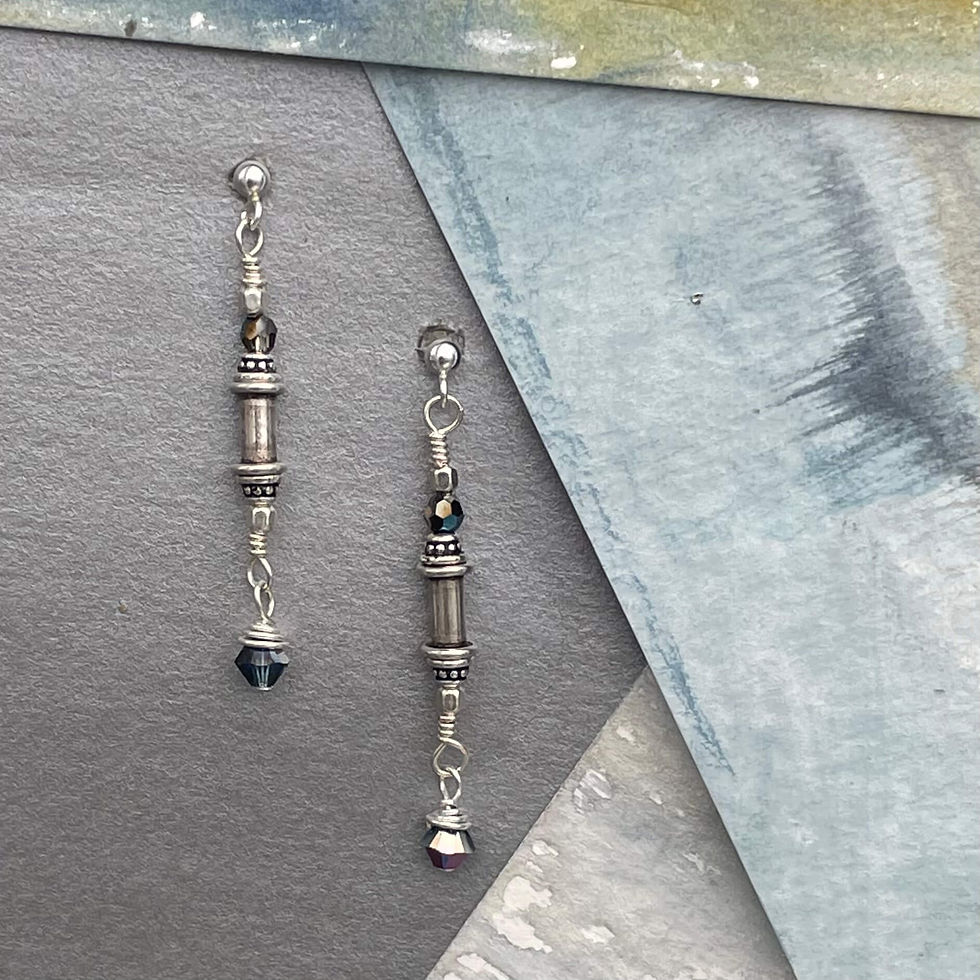 Sterling & Crystal Evening Rain Earrings