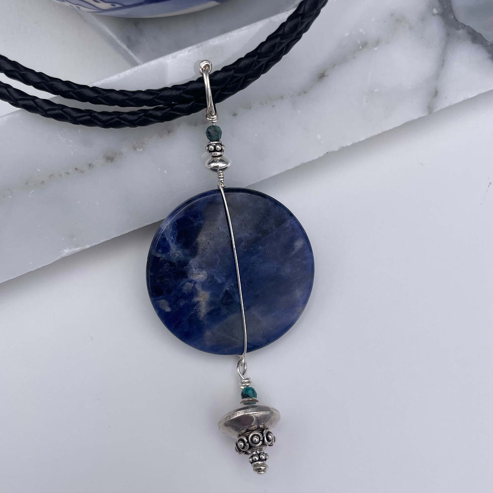 Thumbnail: Sodalite Blue Moon Bolo Necklace