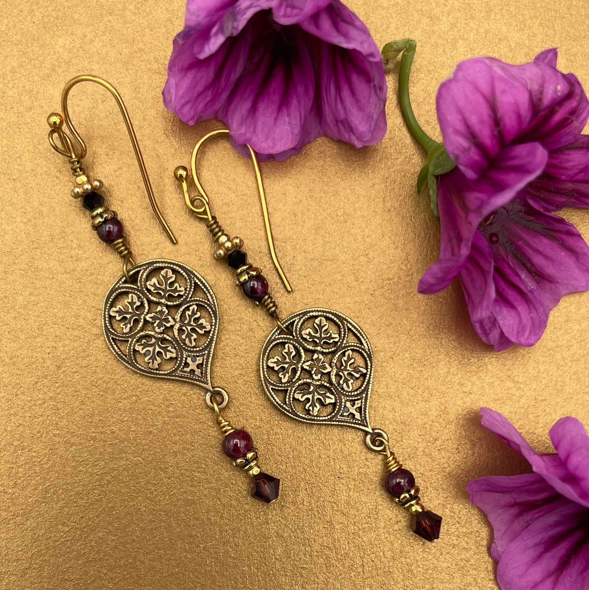 Garnet Romantic Earrings