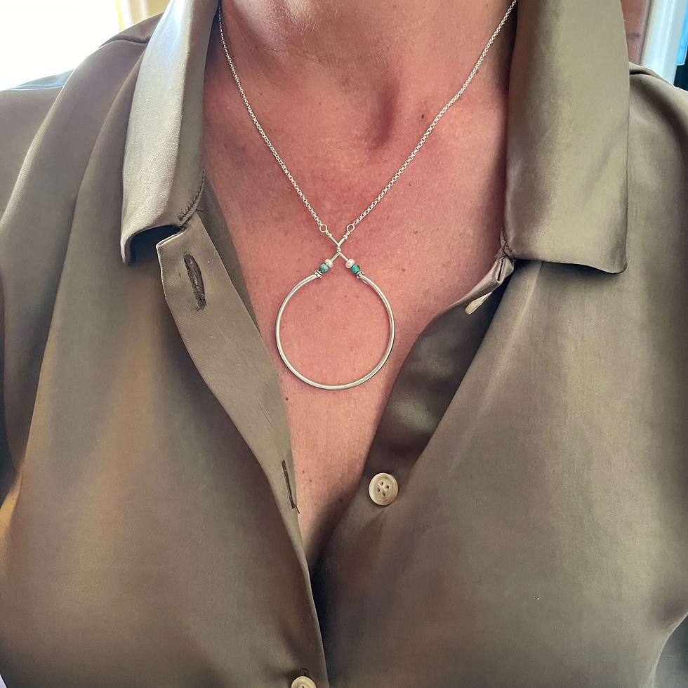 Thumbnail: Turquoise & Pearl New Moon Necklace