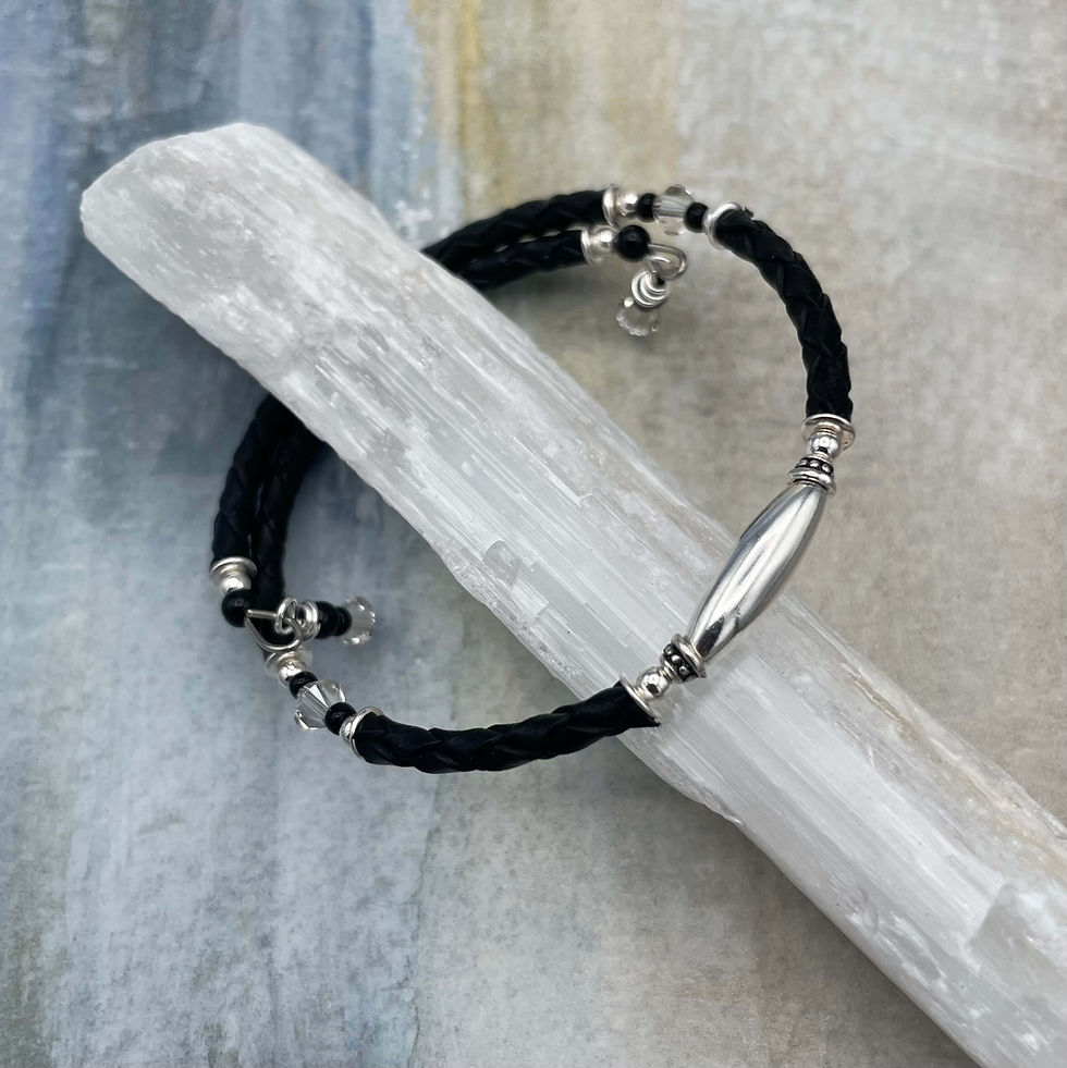 Thumbnail: Onyx & Sterling Silver Twilight Bracelet