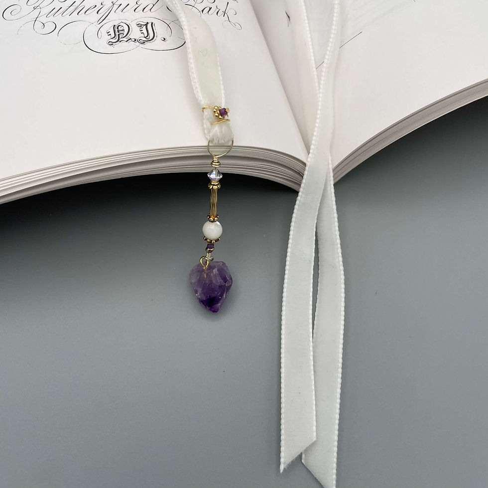 Amethyst & Pearl Velvet Charlotte Bookmark