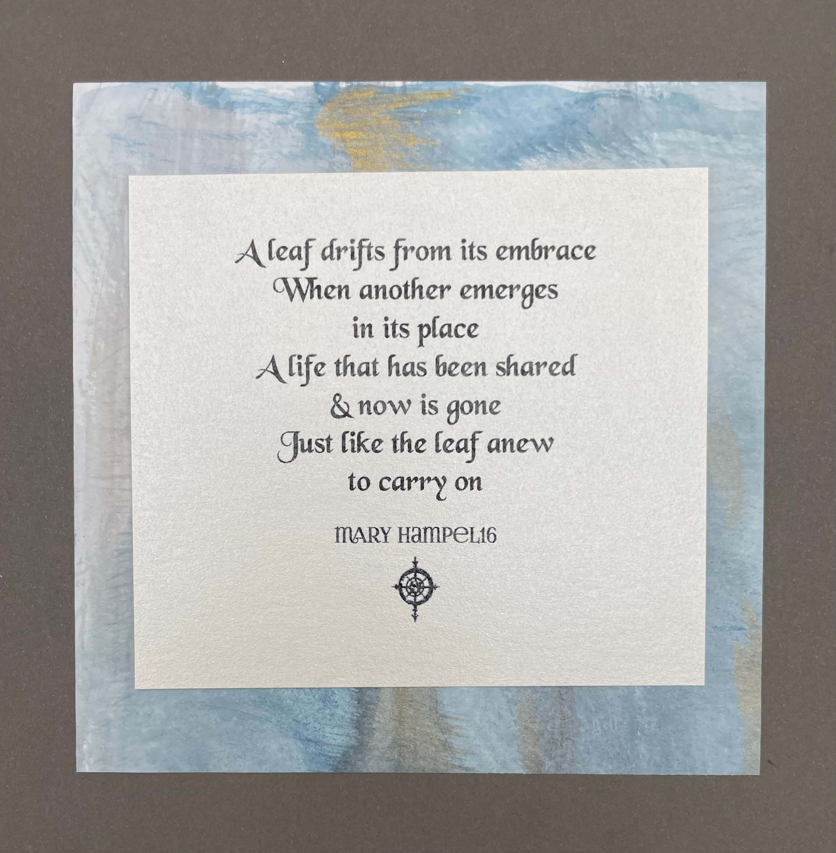 Quote Notes® A Leaf Drifts From its Embrace