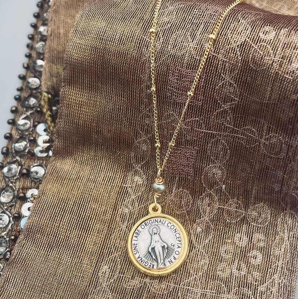 Thumbnail: Pearl Miraculous Medal Necklace