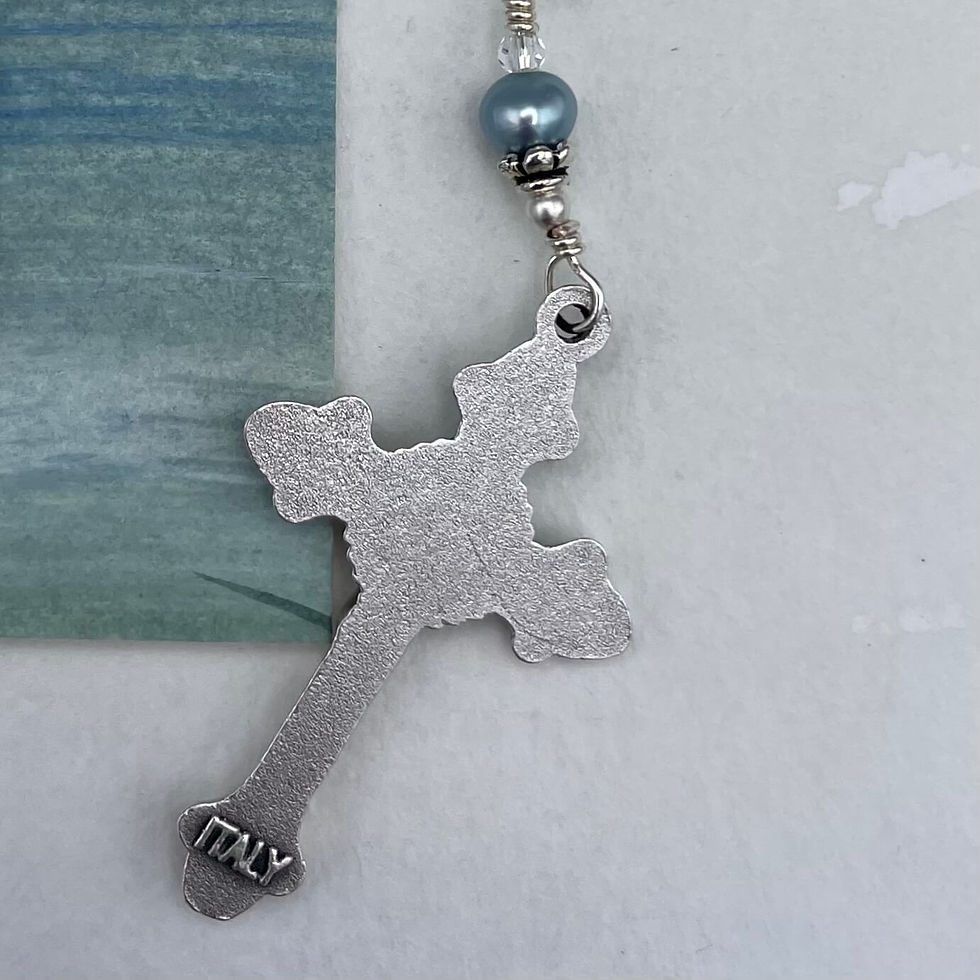 Thumbnail: Angelite & Pearl Pray for Peace Rosary