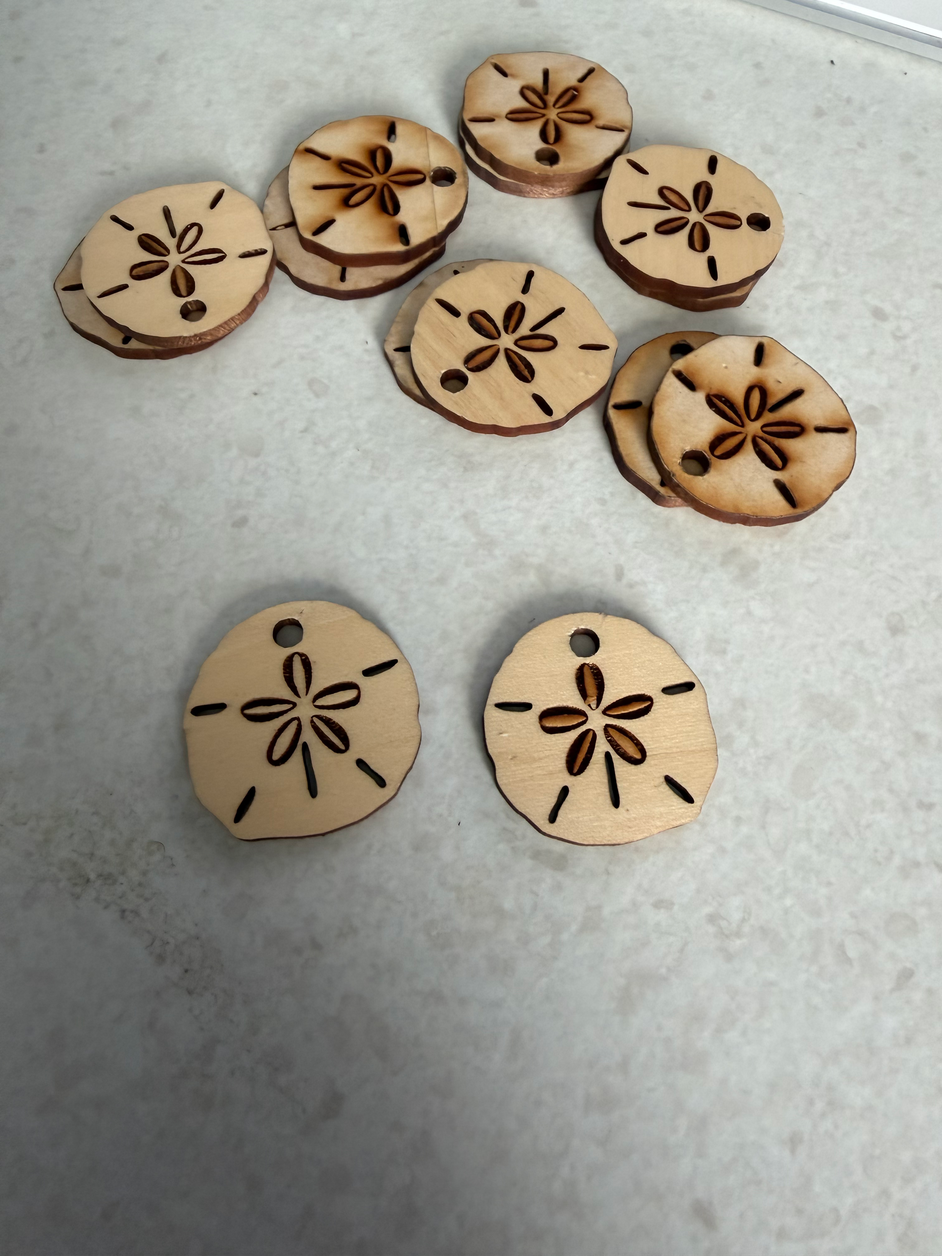 Simple Wood White Sand Drop Earrings