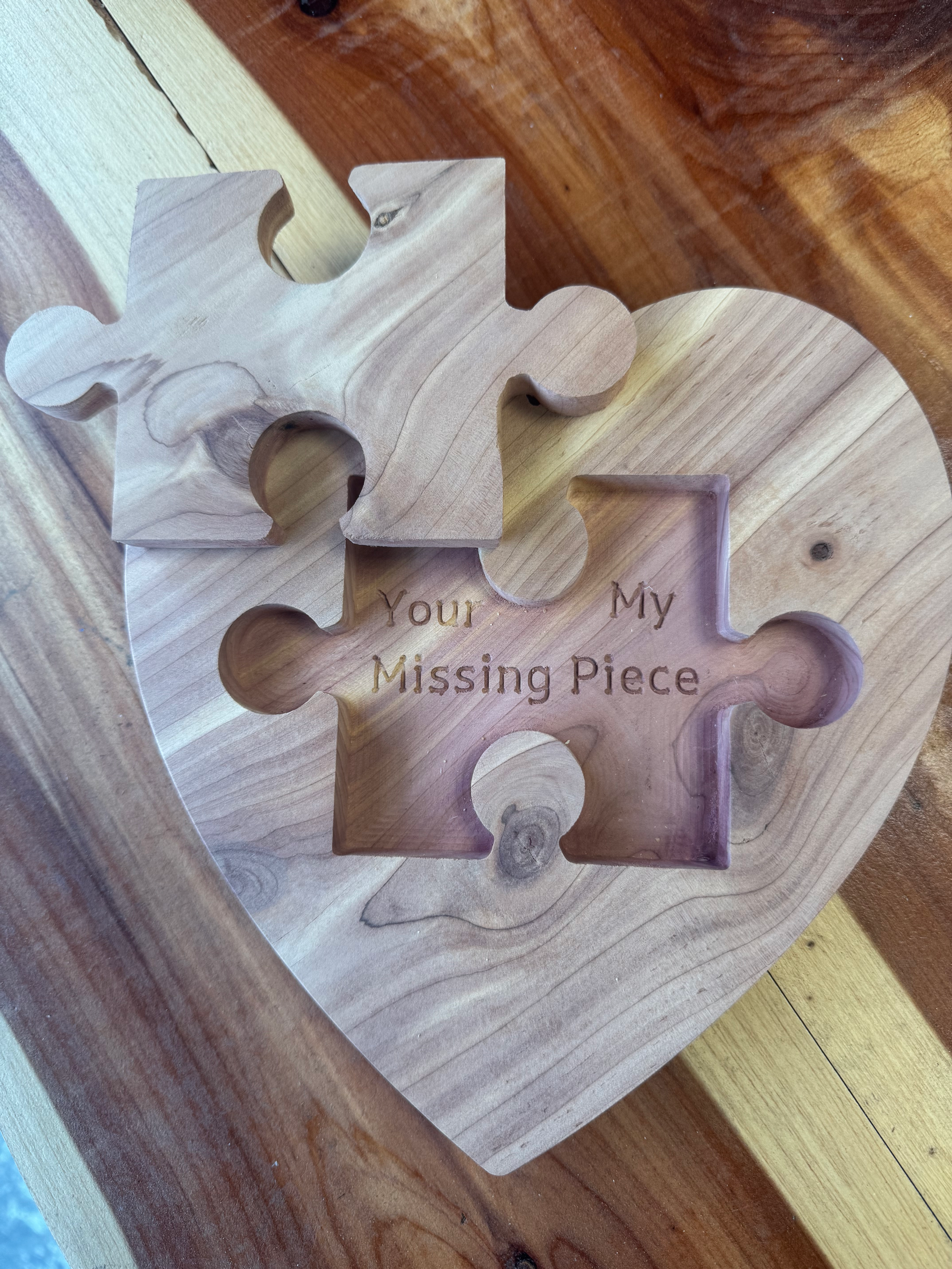 Missing Piece Cedar Heart