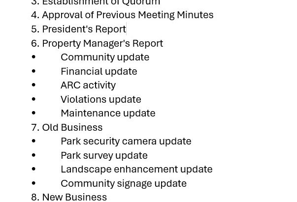 AGENDA JULY 15th