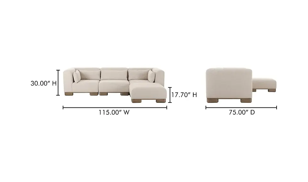 Thumbnail: Moe’s Home Collection • June Lounge Modular Sectional Oatmeal