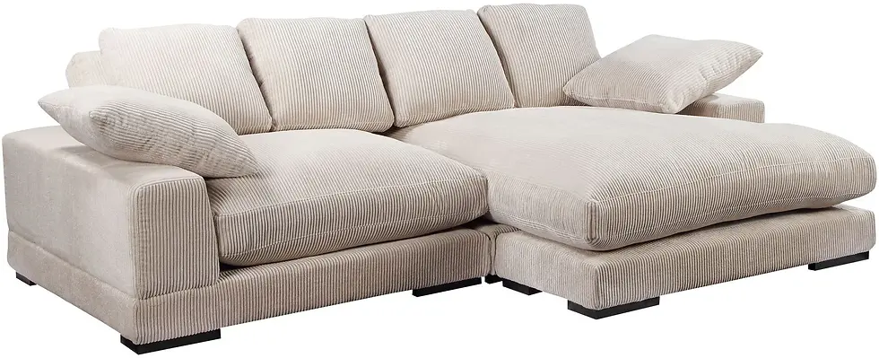Thumbnail: Moe’s Corduroy Plunge Sectional in Cappuccino 