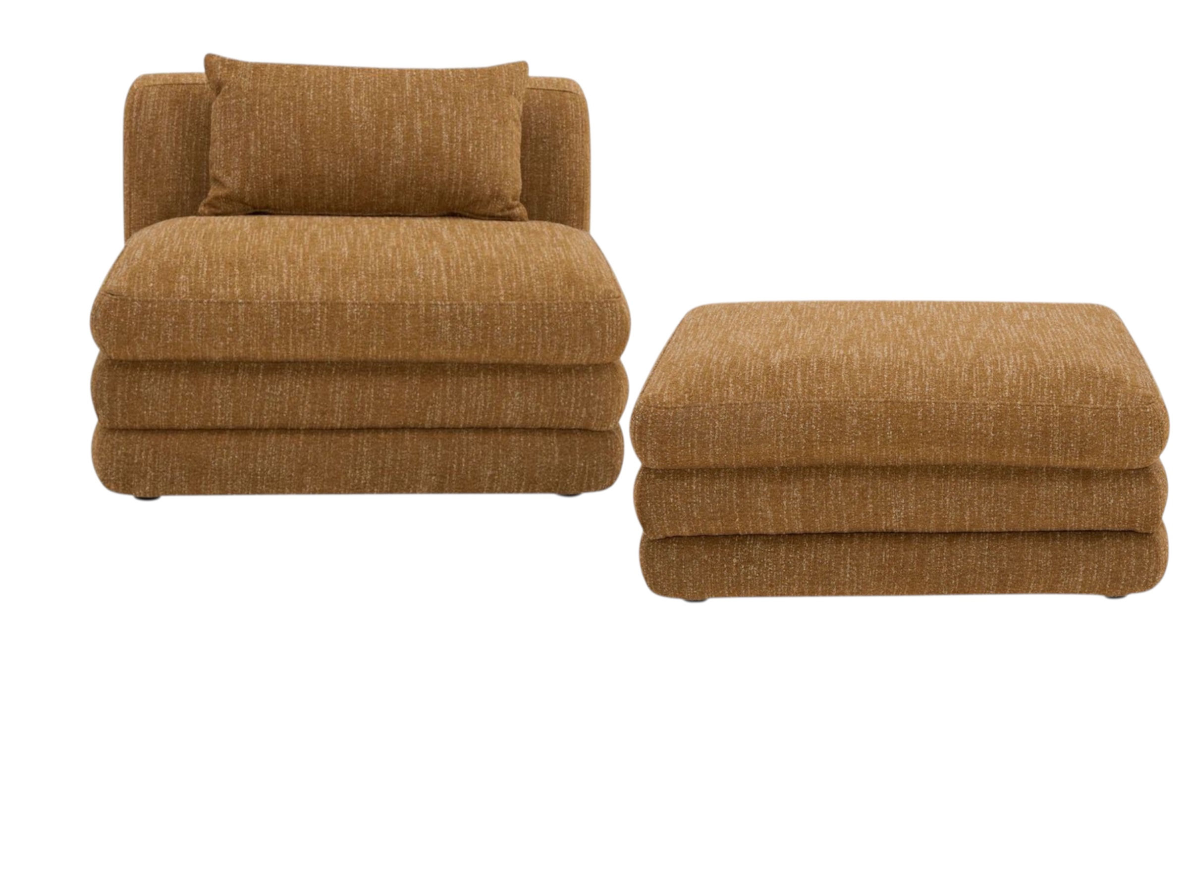 Moe's Lowtide Armless - Amber Glow Chair and Ottoman