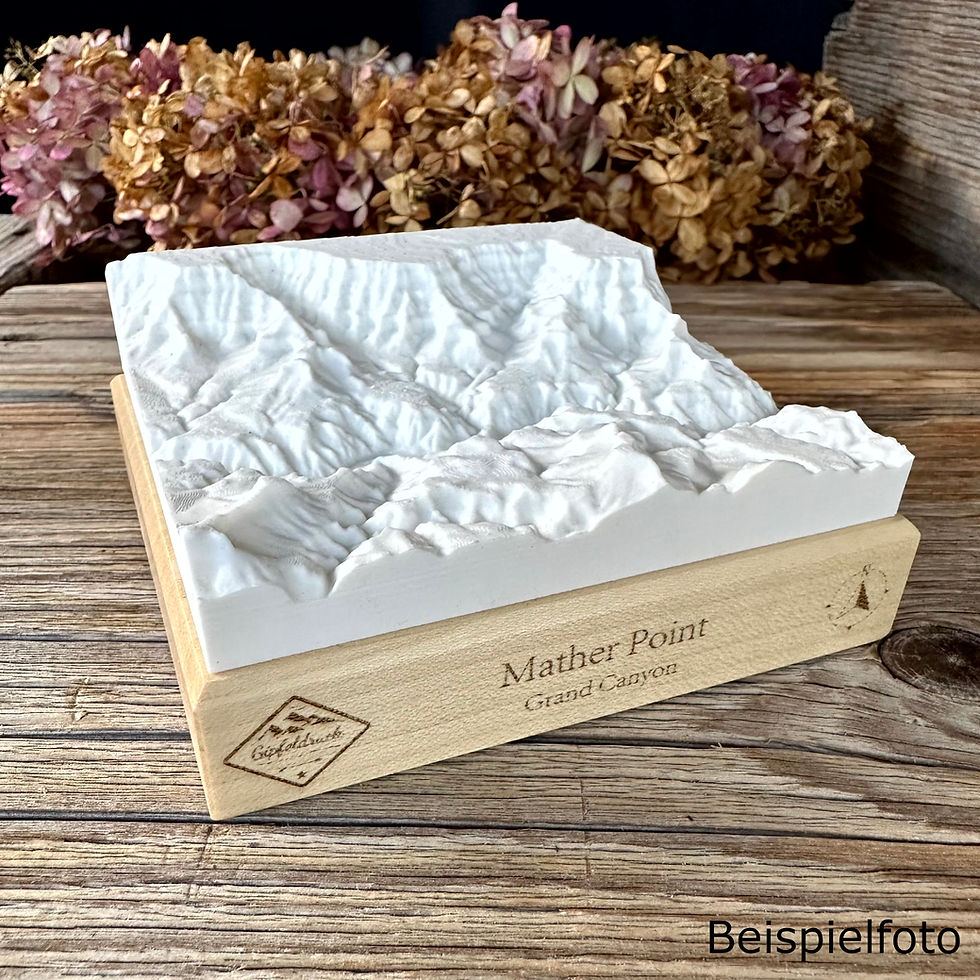 Mather Poing Grand Canyon  3D Relief auf Massivholzsockel