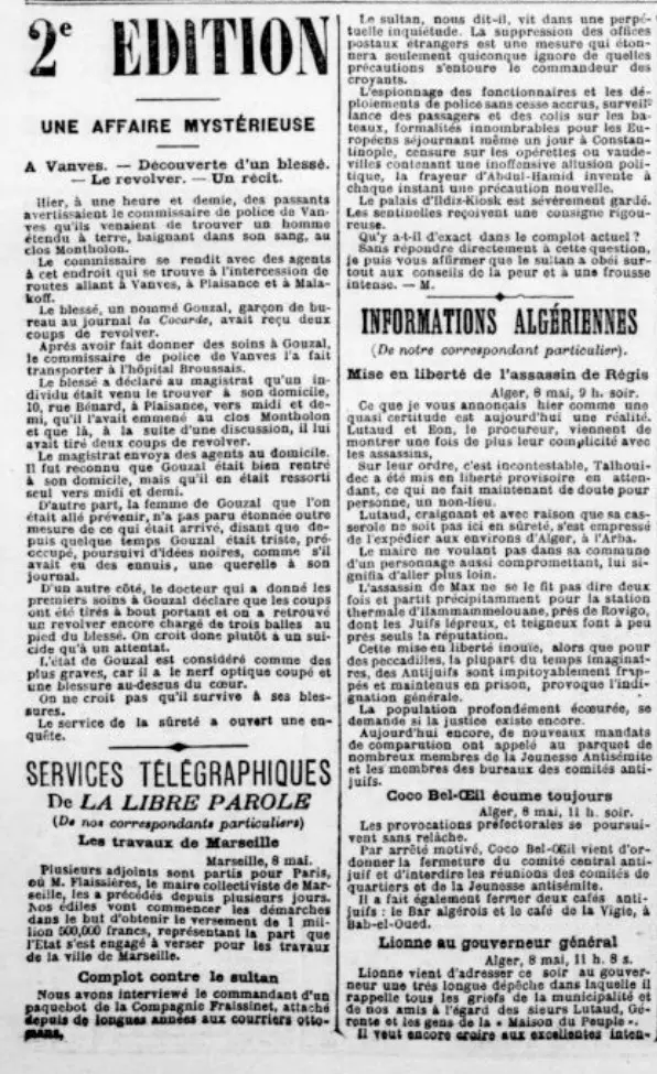 La Libre Parole, 9 maggio 1901