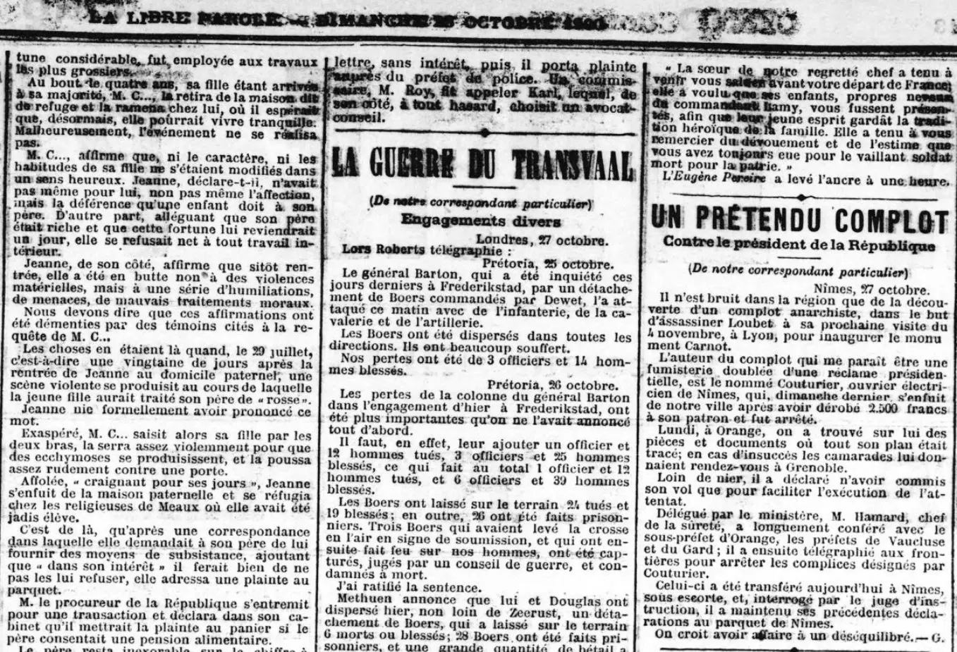 La Libre Parole, 28 ottobre 1900