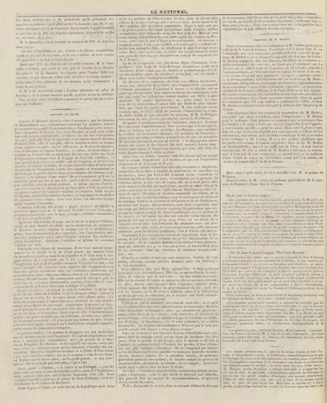 Le National, 3 marzo 1830