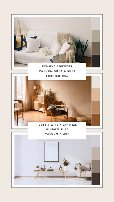 Living Areas Cleaning Checklist