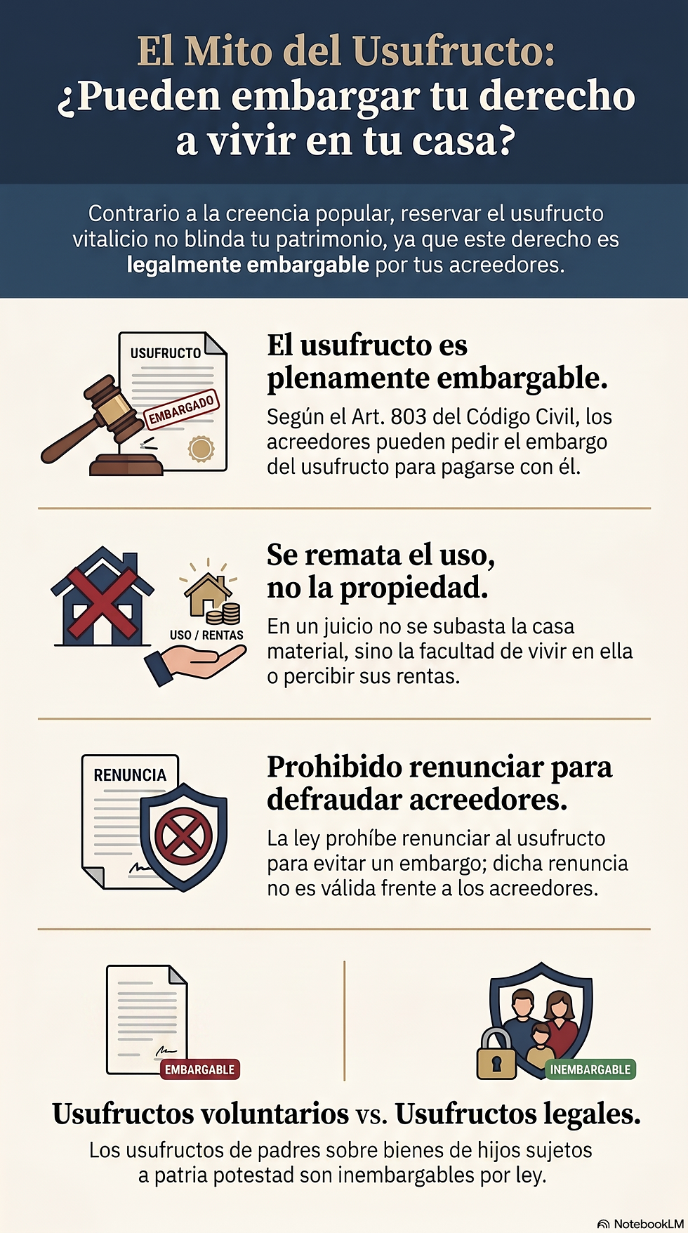 El embargo y remate del derecho de usufructo por deudas personales