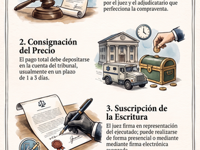 Adjudicación en remate judicial de inmueble: procedimiento completo post-subasta
