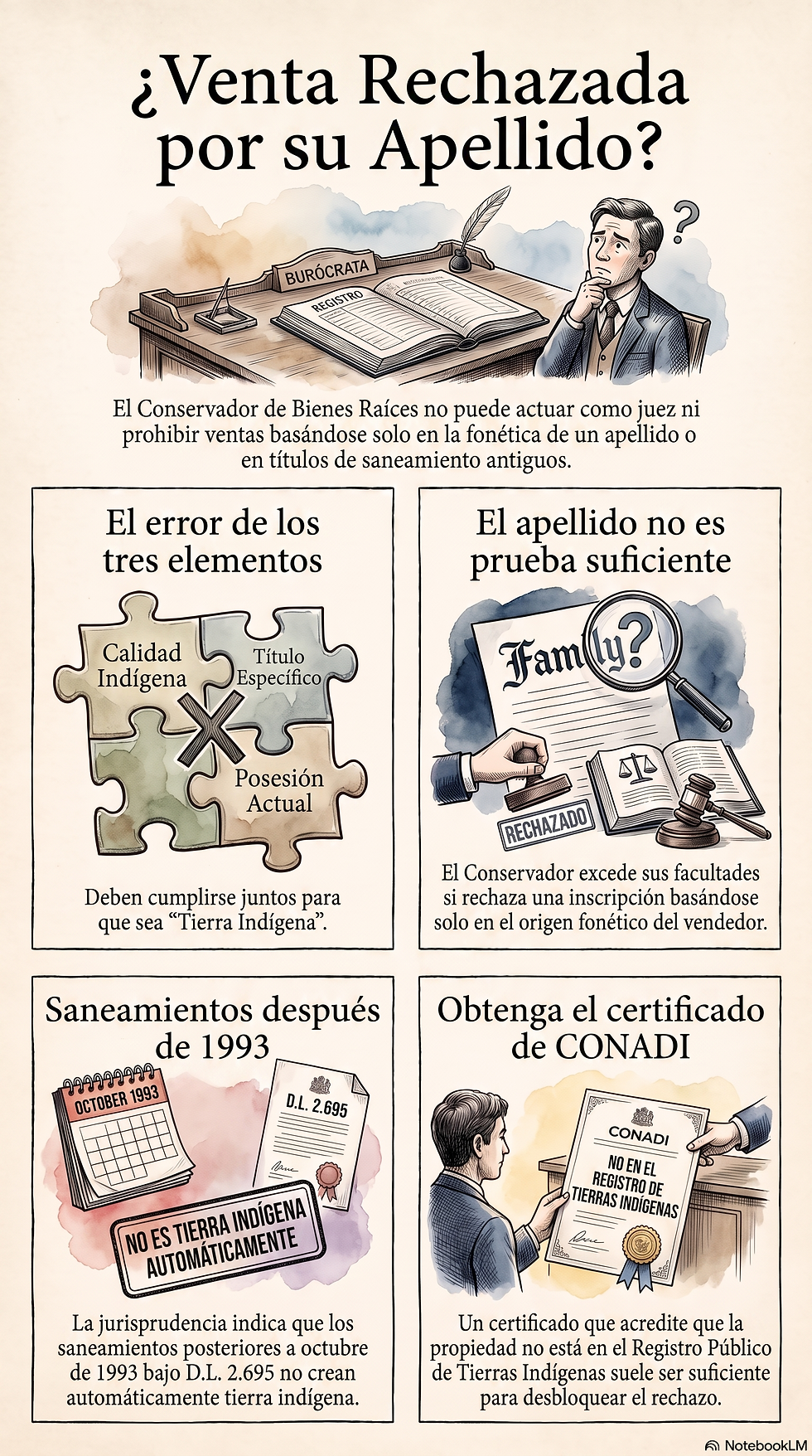 El Conservador de Bienes Raíces, el apellido mapuche y la inscripción que se rechaza