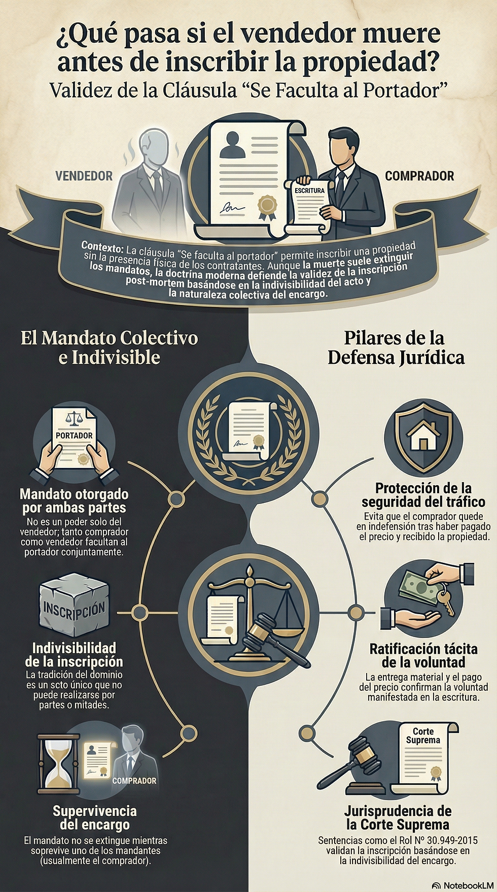 La Cláusula "Se Faculta al Portador" ante la muerte de una de las partes: ¿Nulidad de la inscripción o Vigencia por Indivisibilidad?