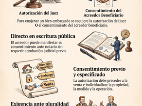 Inmueble embargado: consentimiento del acreedor en escritura pública sin autorización judicial previa
