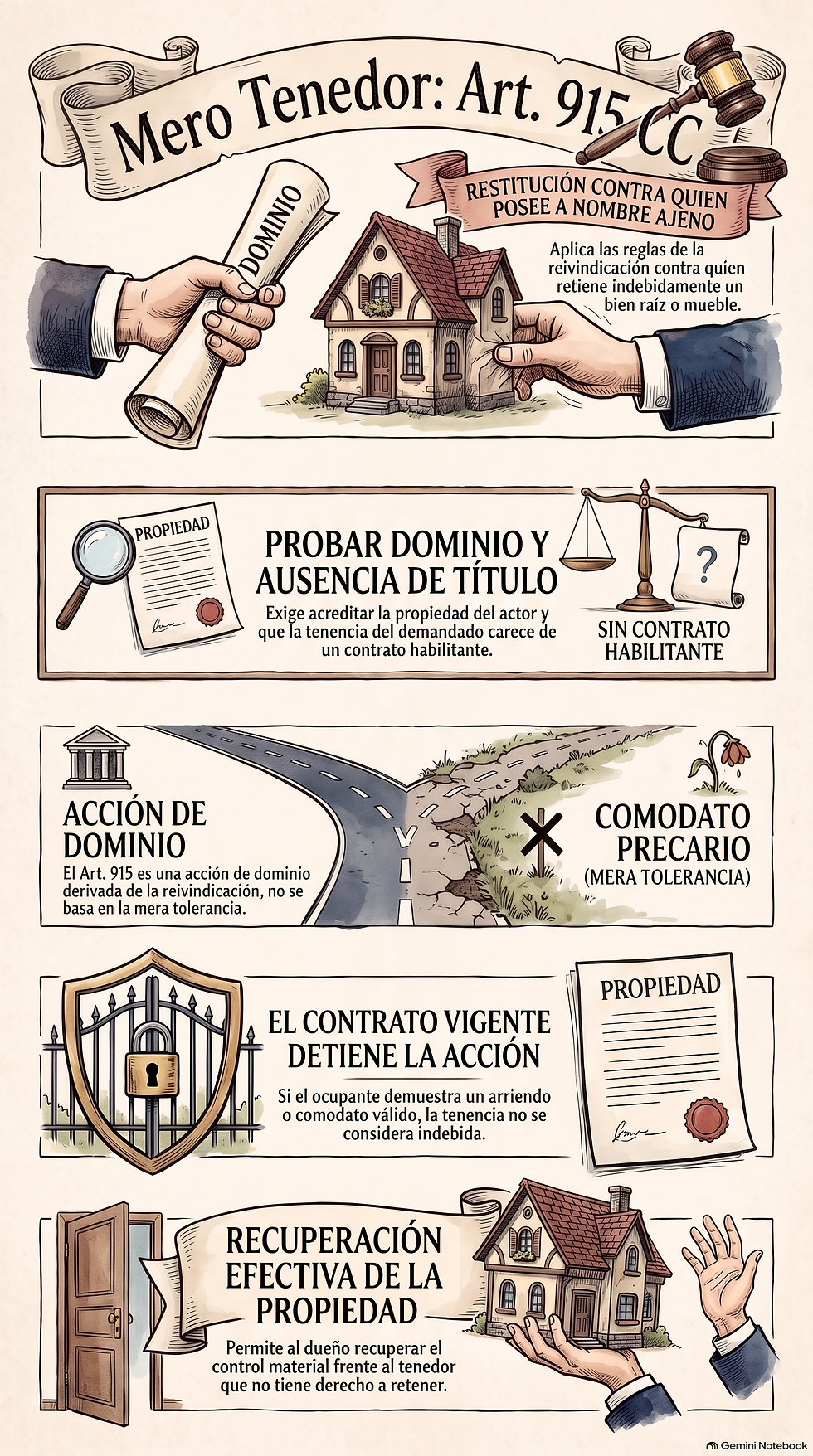 Artículo 915 del Código Civil: 9 sentencias sobre restitución contra el mero tenedor
