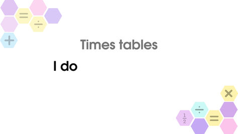 Times Tables - I do, we do, you do.