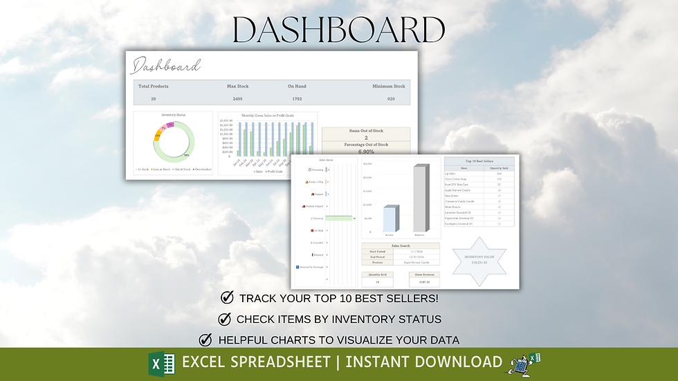 Thumbnail: Inventory Tracker Spreadsheet | Excel | Small Business Inventory Template