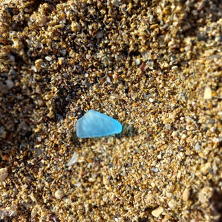 Rare light blue seaglass on Ngor beach Senegal