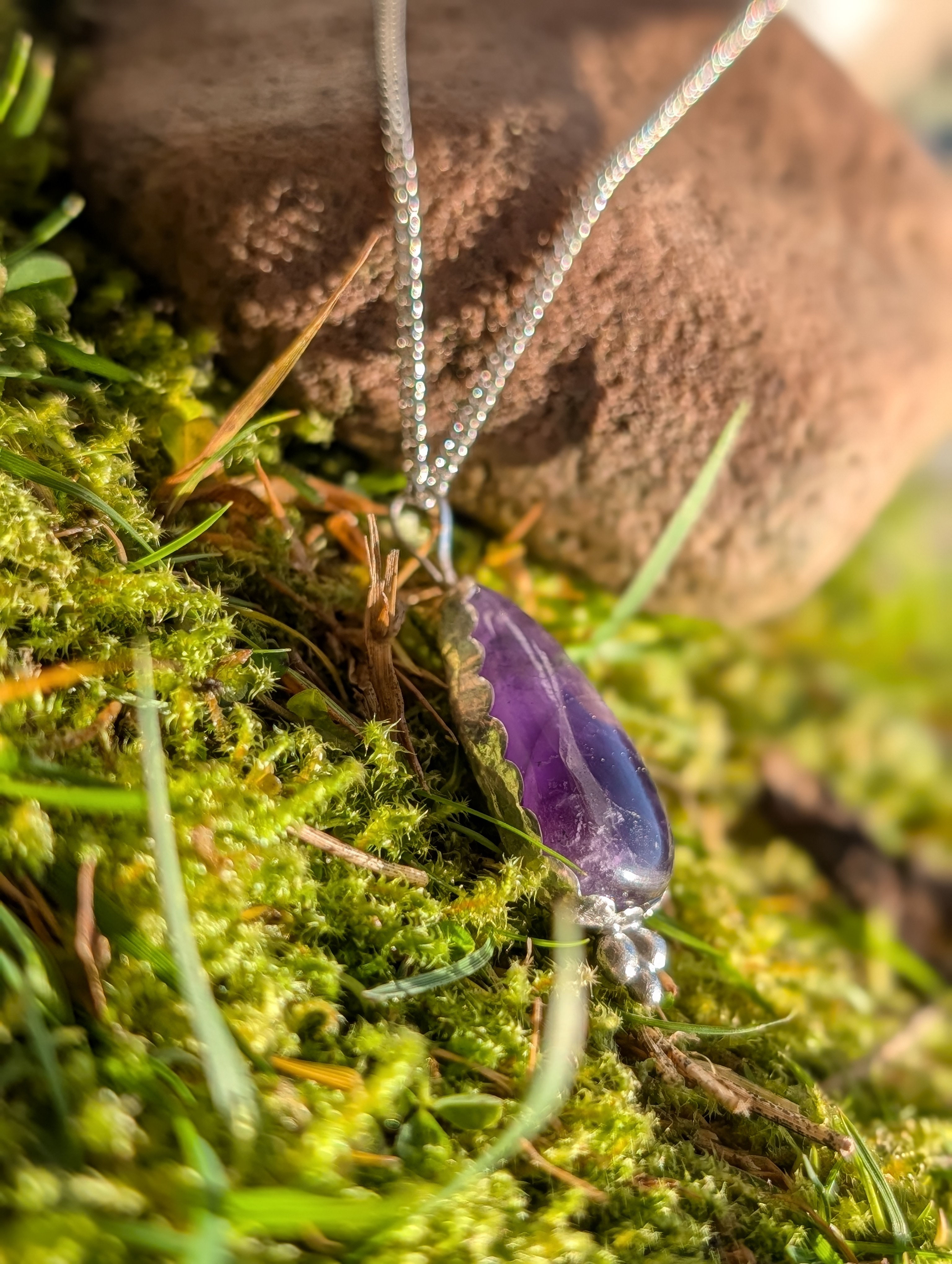 Purple agate necklace 