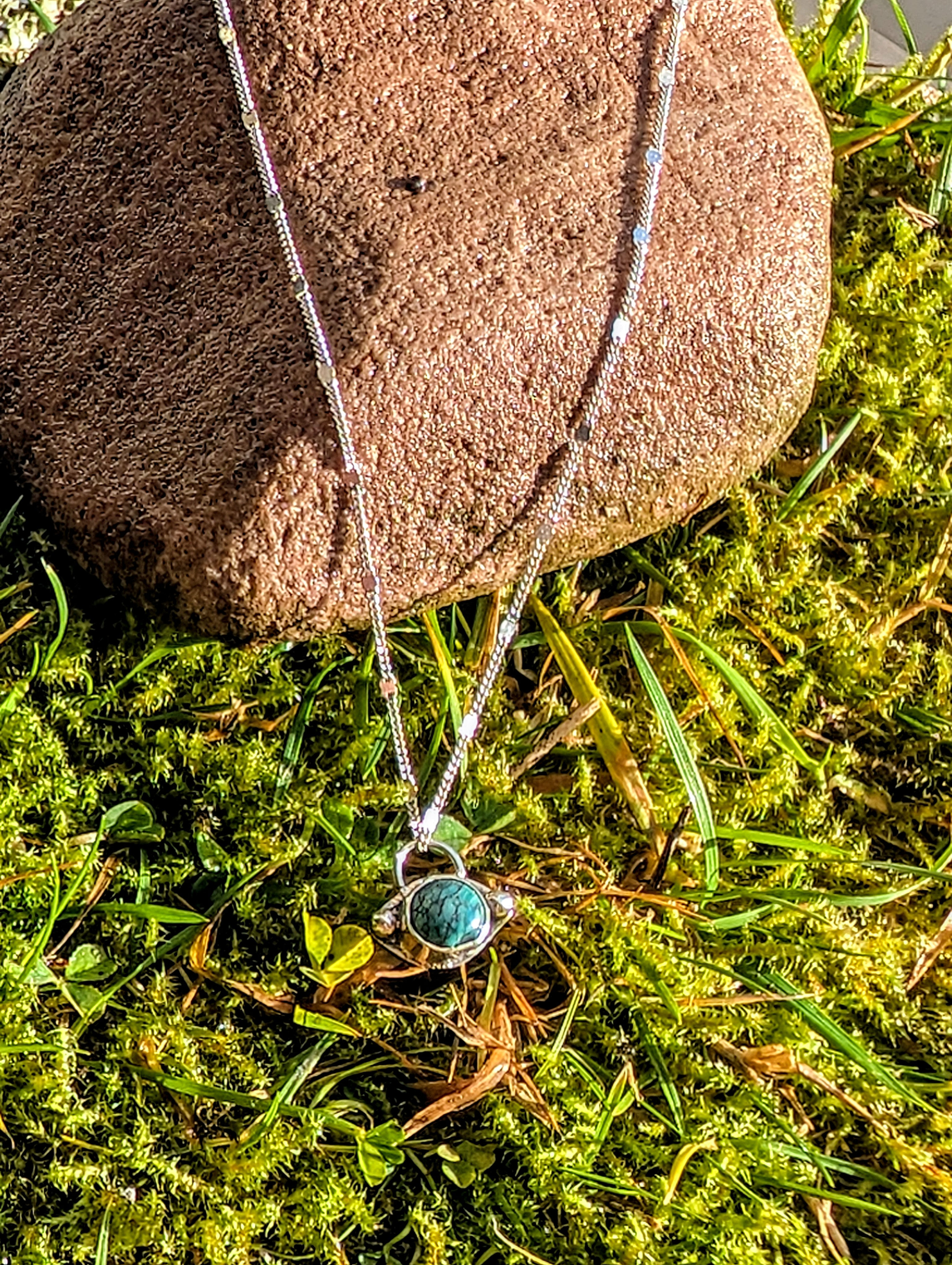 Blue turquoise petite pendant 