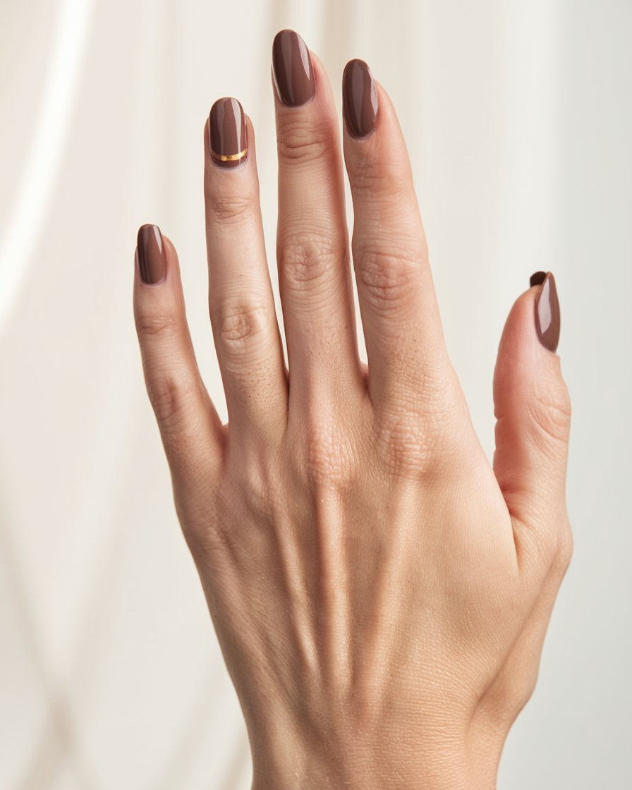 Moderne braune Nägel in verschiedenen Nuancen – ideal für stilvolle und vielseitige Designs.