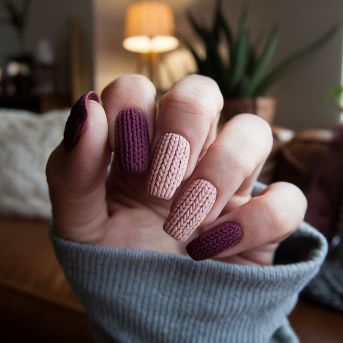 pullover nägel ideen rot nude