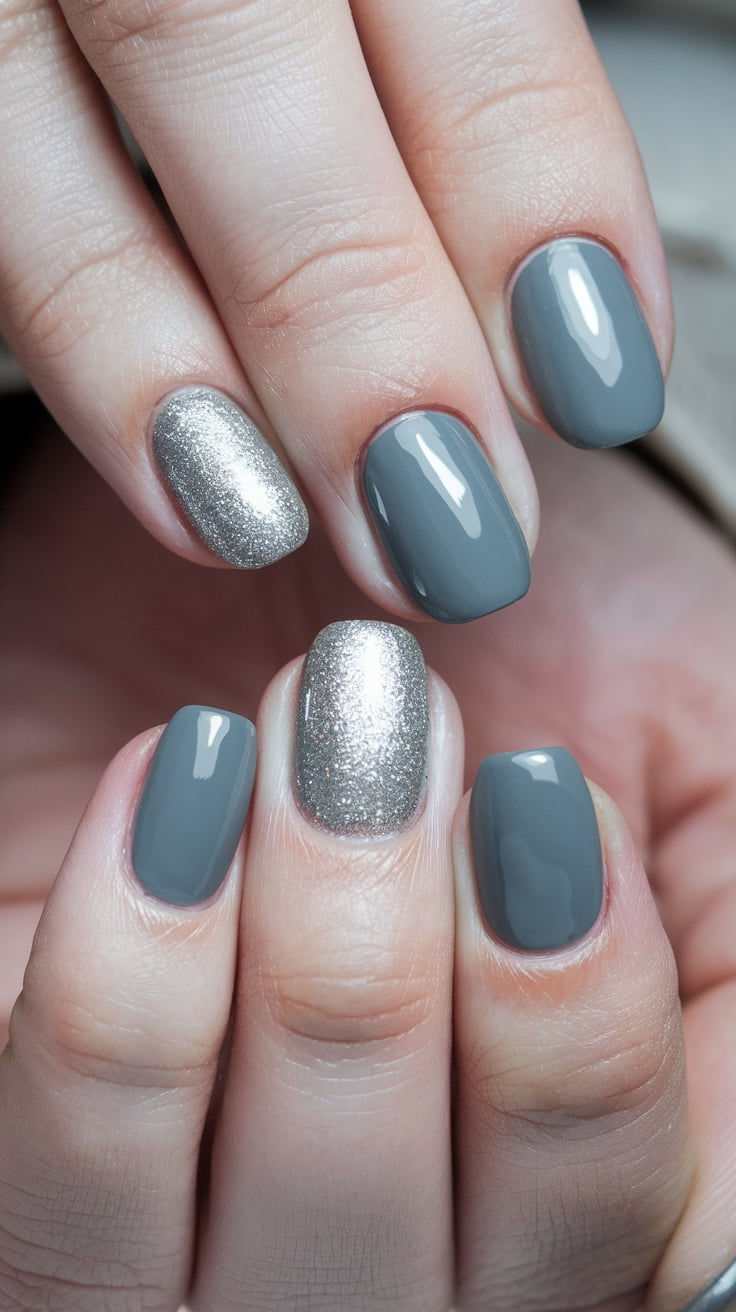 graue nägel - Cool Moondust Dipping Powder