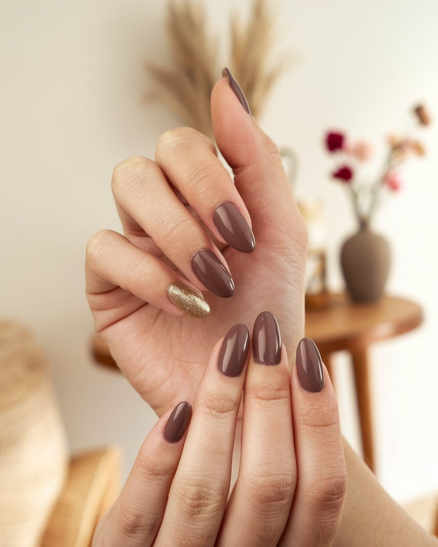 Moderne braune Nägel in verschiedenen Nuancen – ideal für stilvolle und vielseitige Designs.