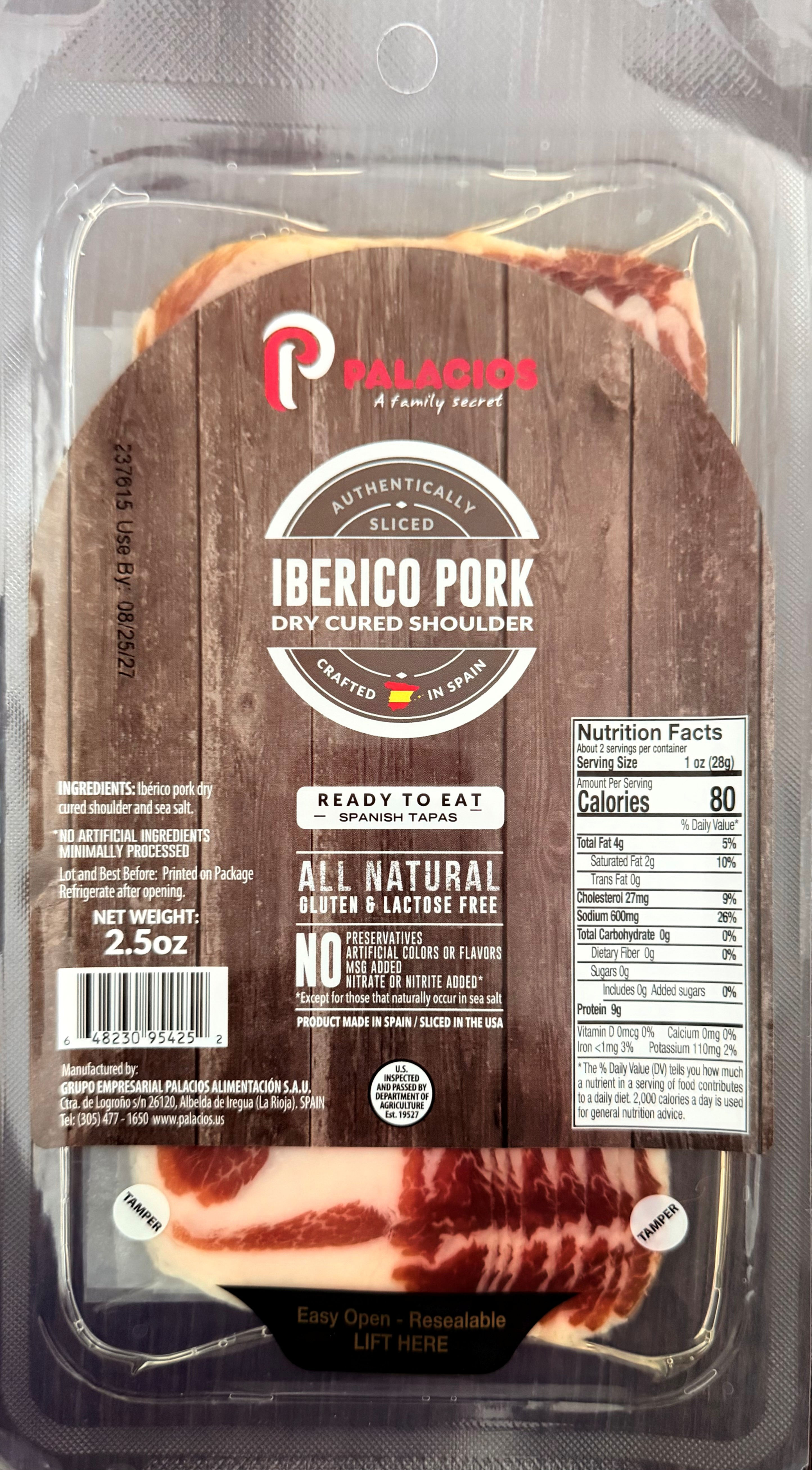 Palacios Sliced Iberico Ham 2.5oz
